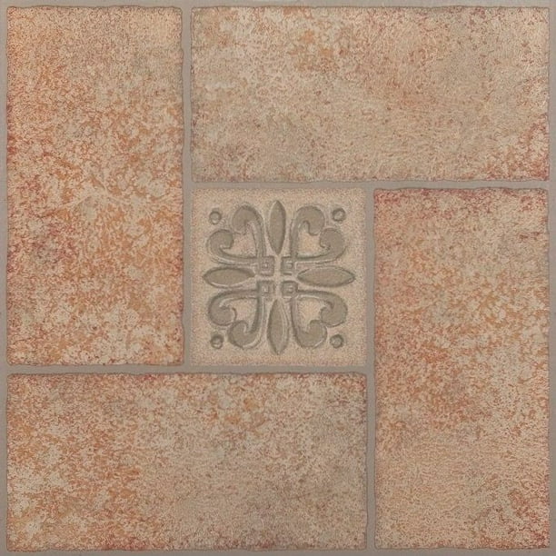 Ft Piece Achim Imports FTVMA42045 Tivoli Beige Terracotta 12 x 12 Self Adhesive Vinyl Floor Tile-45 Tiles//45 Sq 45